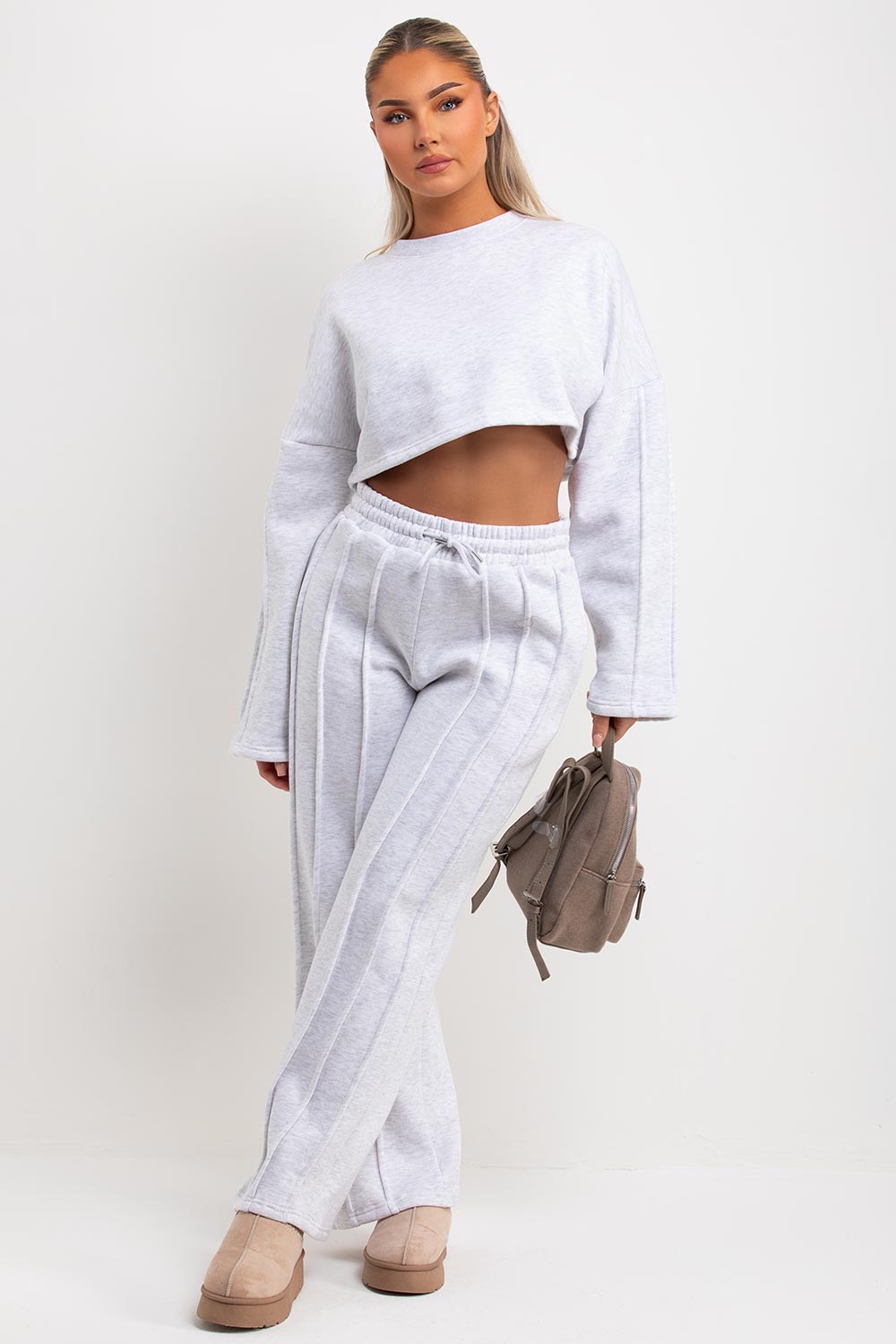 seam joggers and sweatshirt tracksuit set