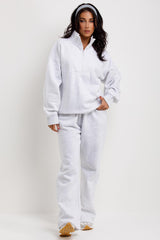 womens half zip jumper and joggers co ord set airport outfit