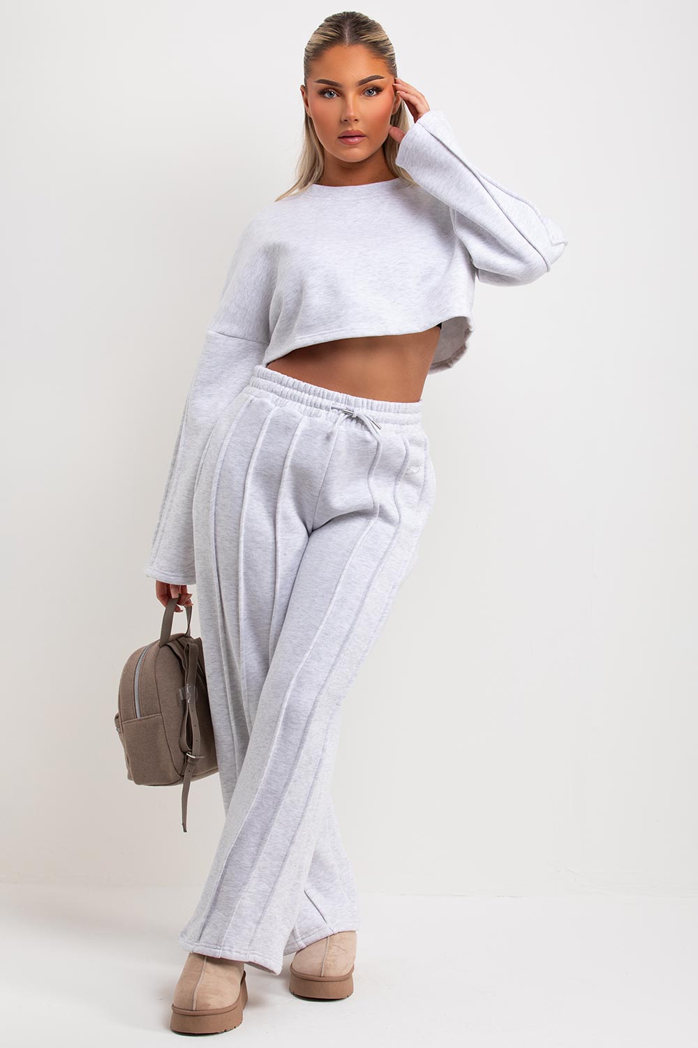 seam joggers and sweatshirt tracksuit set