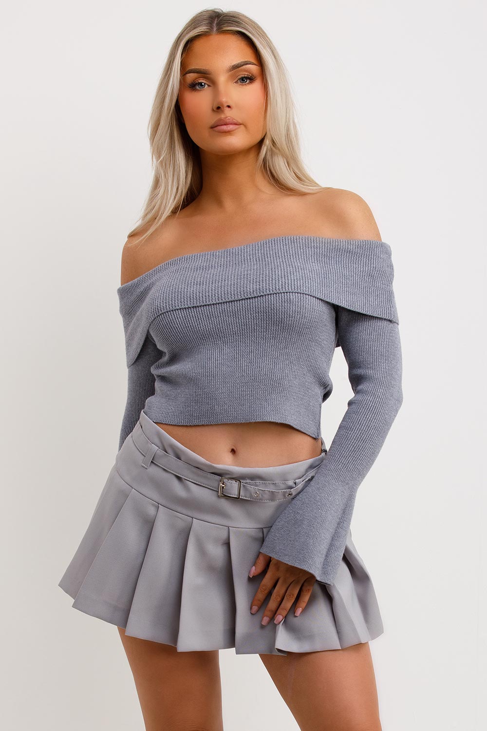 off shoulder jumper womens knitwear