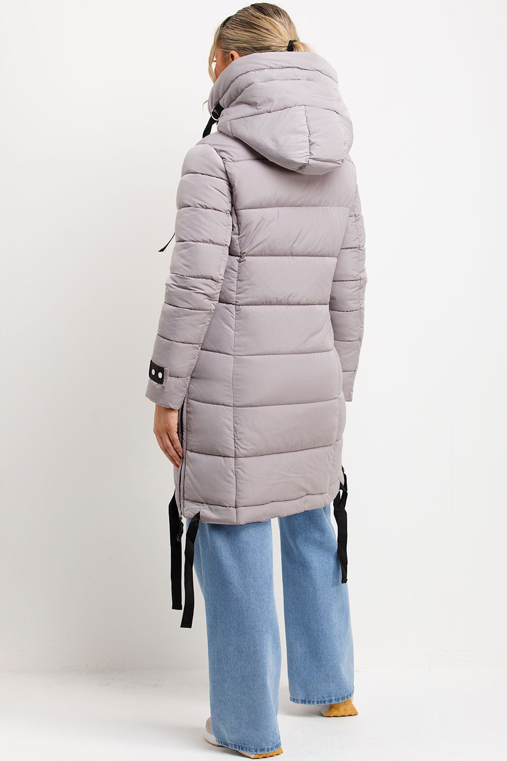 longline puffer coat womens