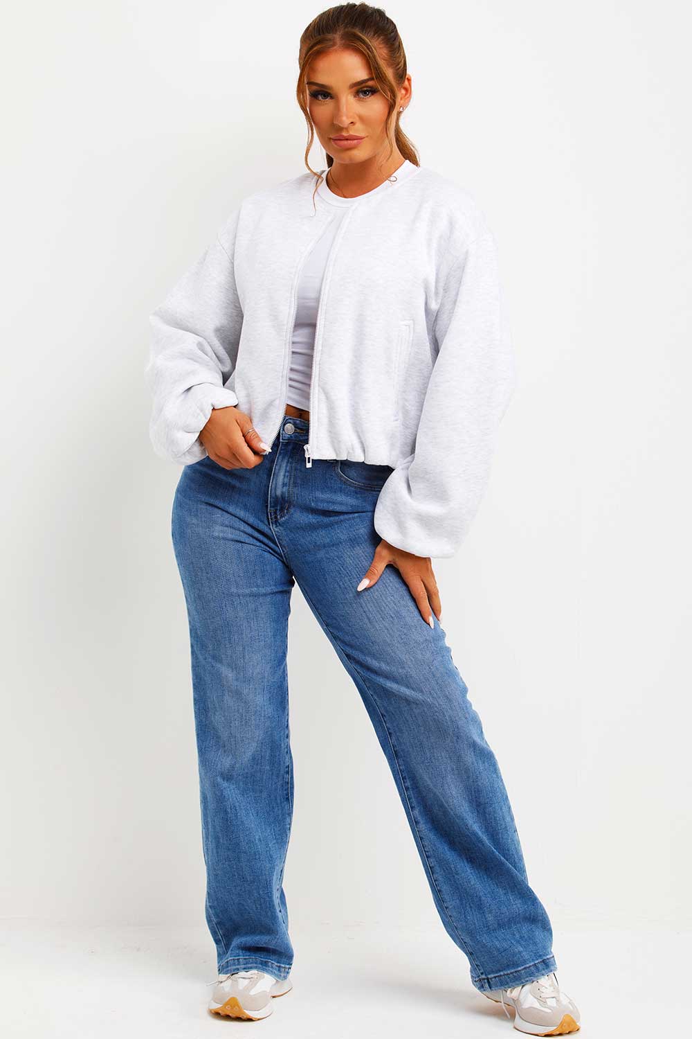 womens soft bomber jacket with zip zara uk