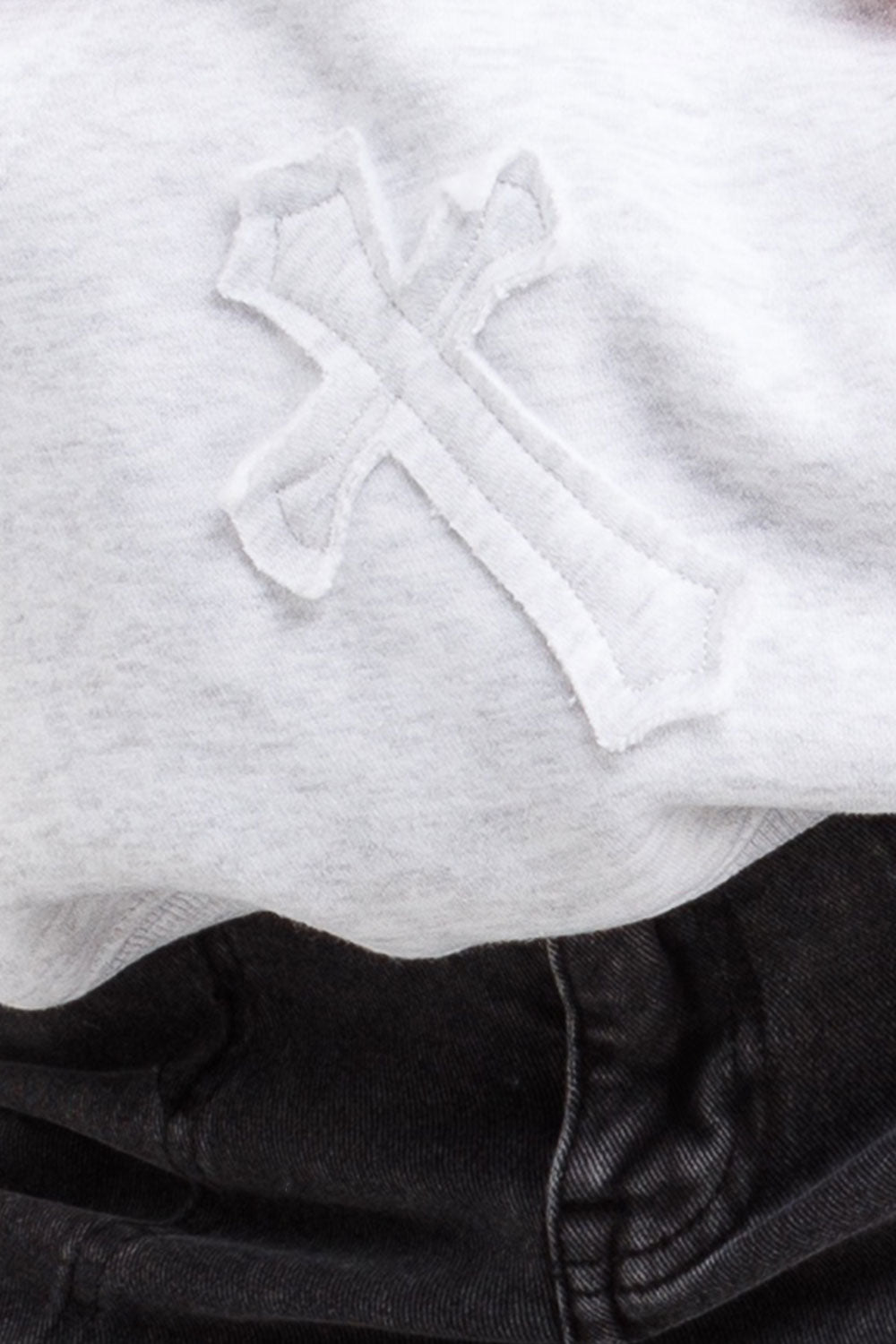 womens cross applique hoodie styledup