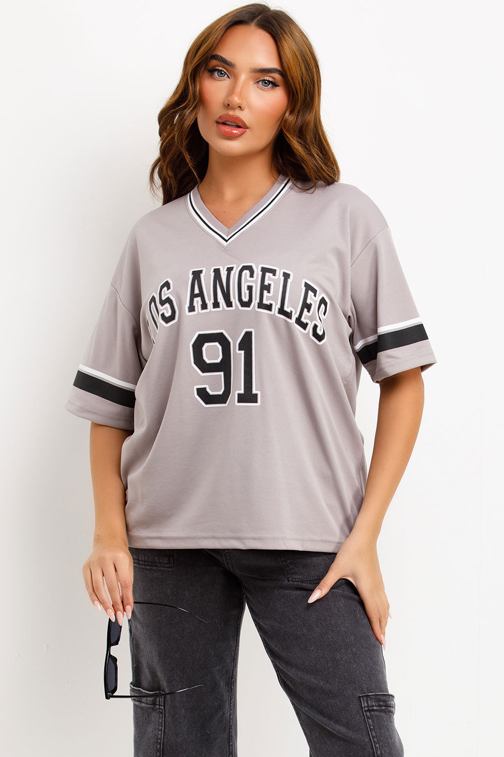 womens los angeles oversized jersey american football t shirt