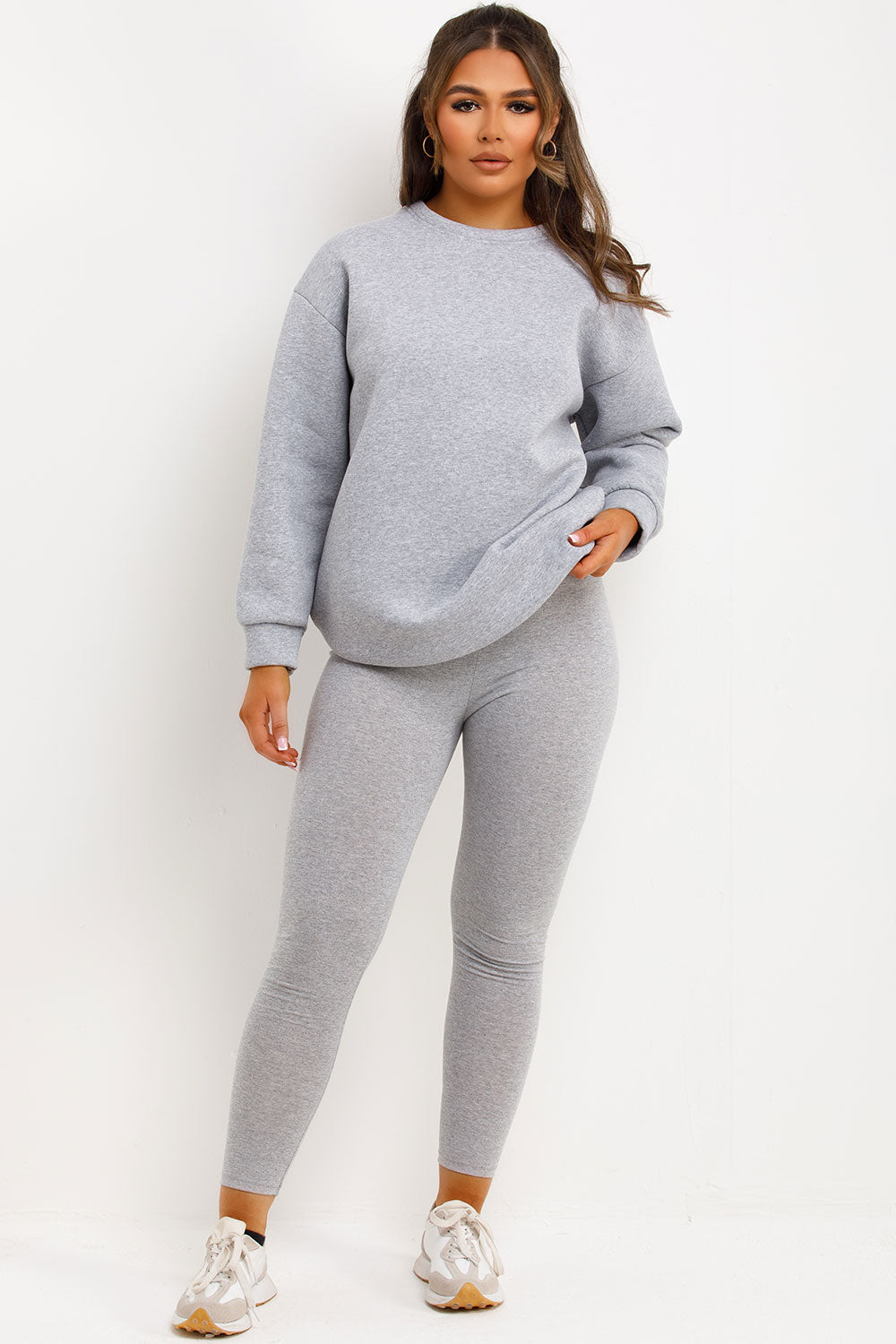 chicago slogan oversized sweatshirt and leggings two piece loungewear set styledup
