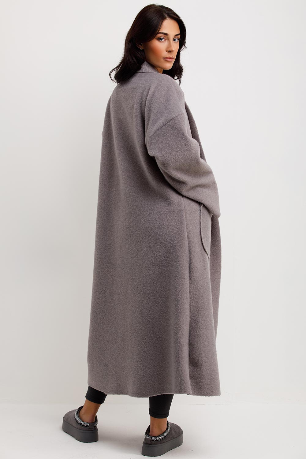 womens longline oversized waterfall coat uk