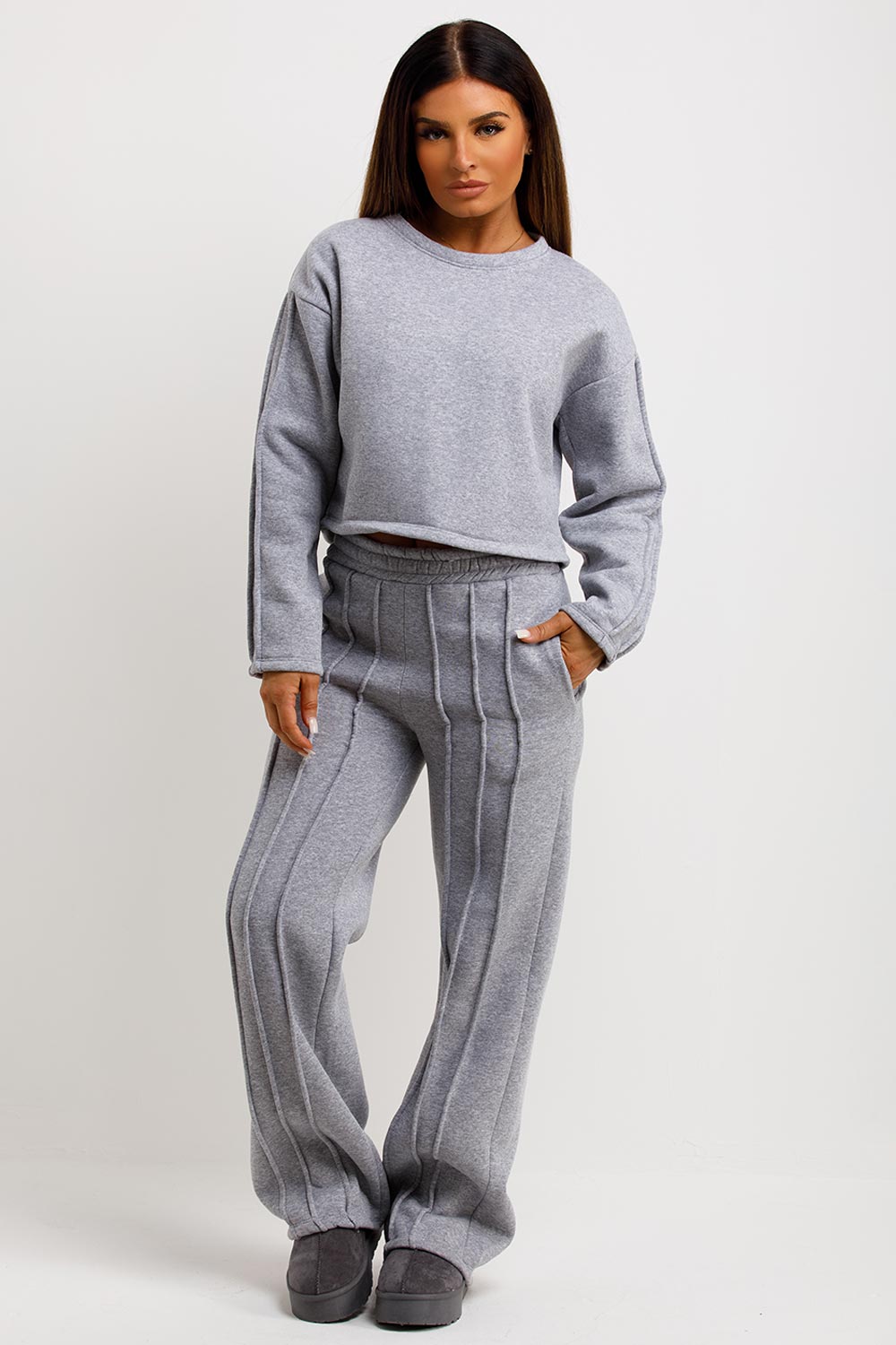 seam detail joggers and tracksuit co ord set