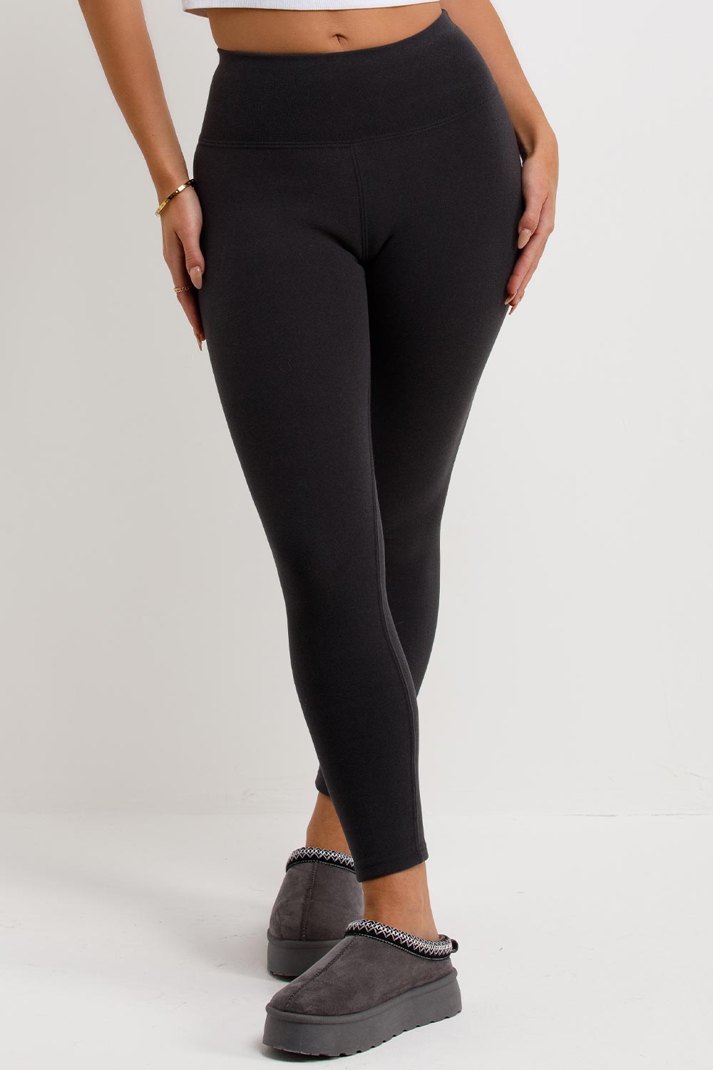 womens suede high waisted winter leggings