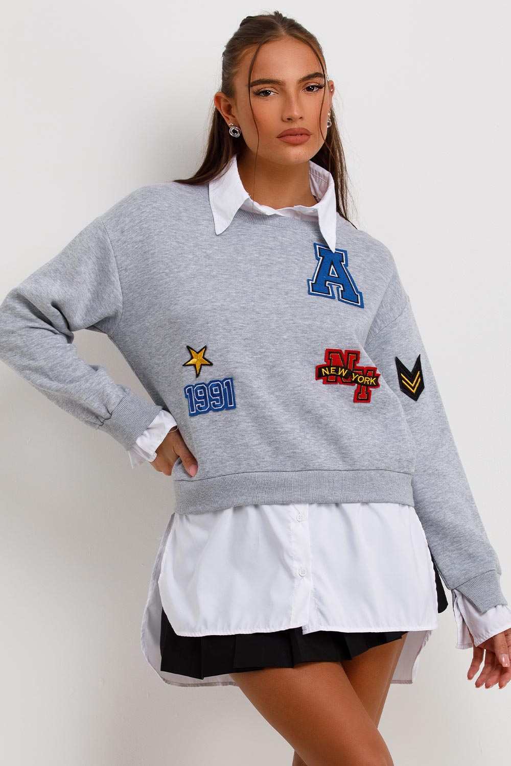 new york slogan jumper shirt womens