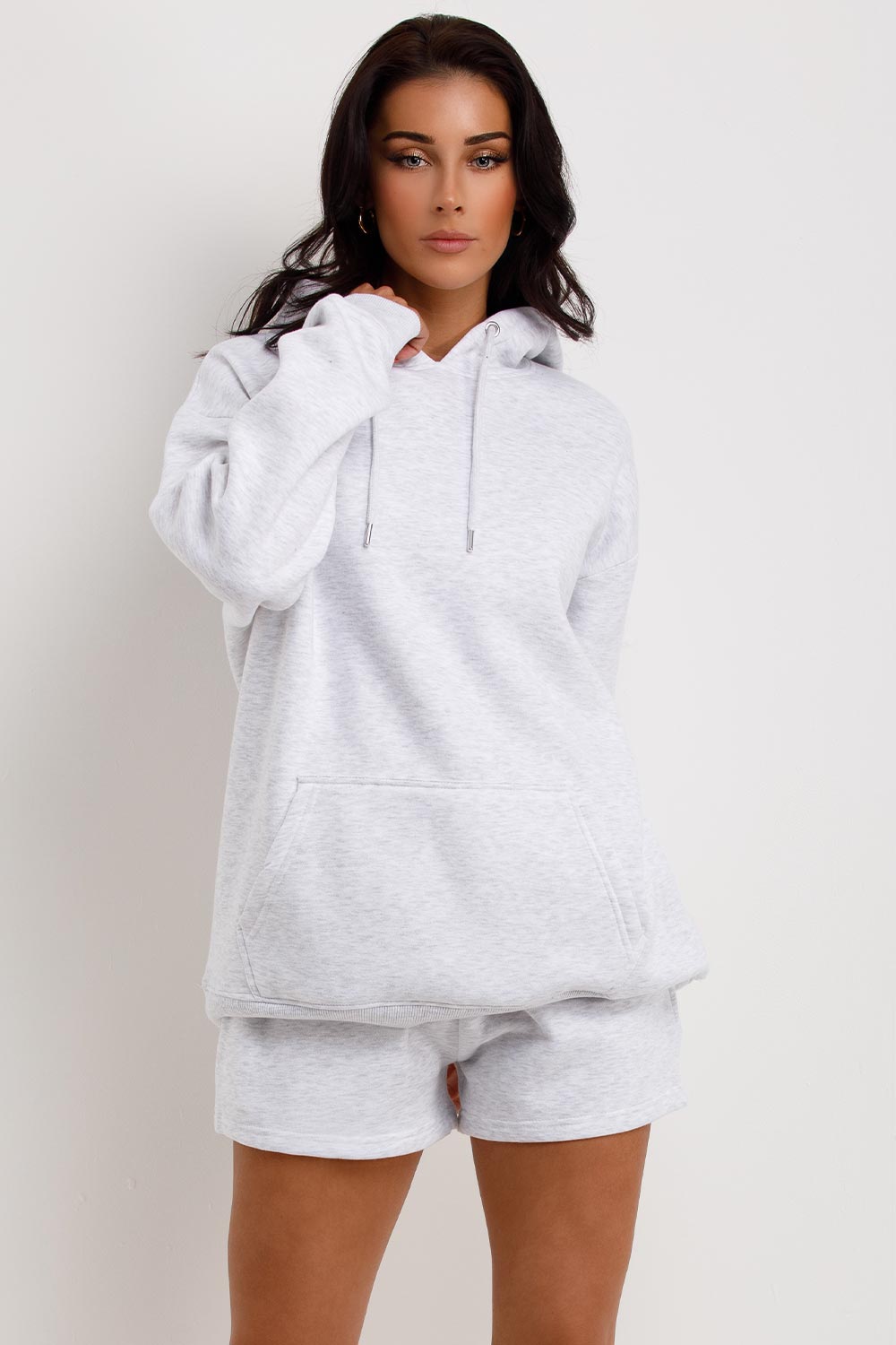 womens hoodie and shorts tracksuit oversized hoodie and shorts set