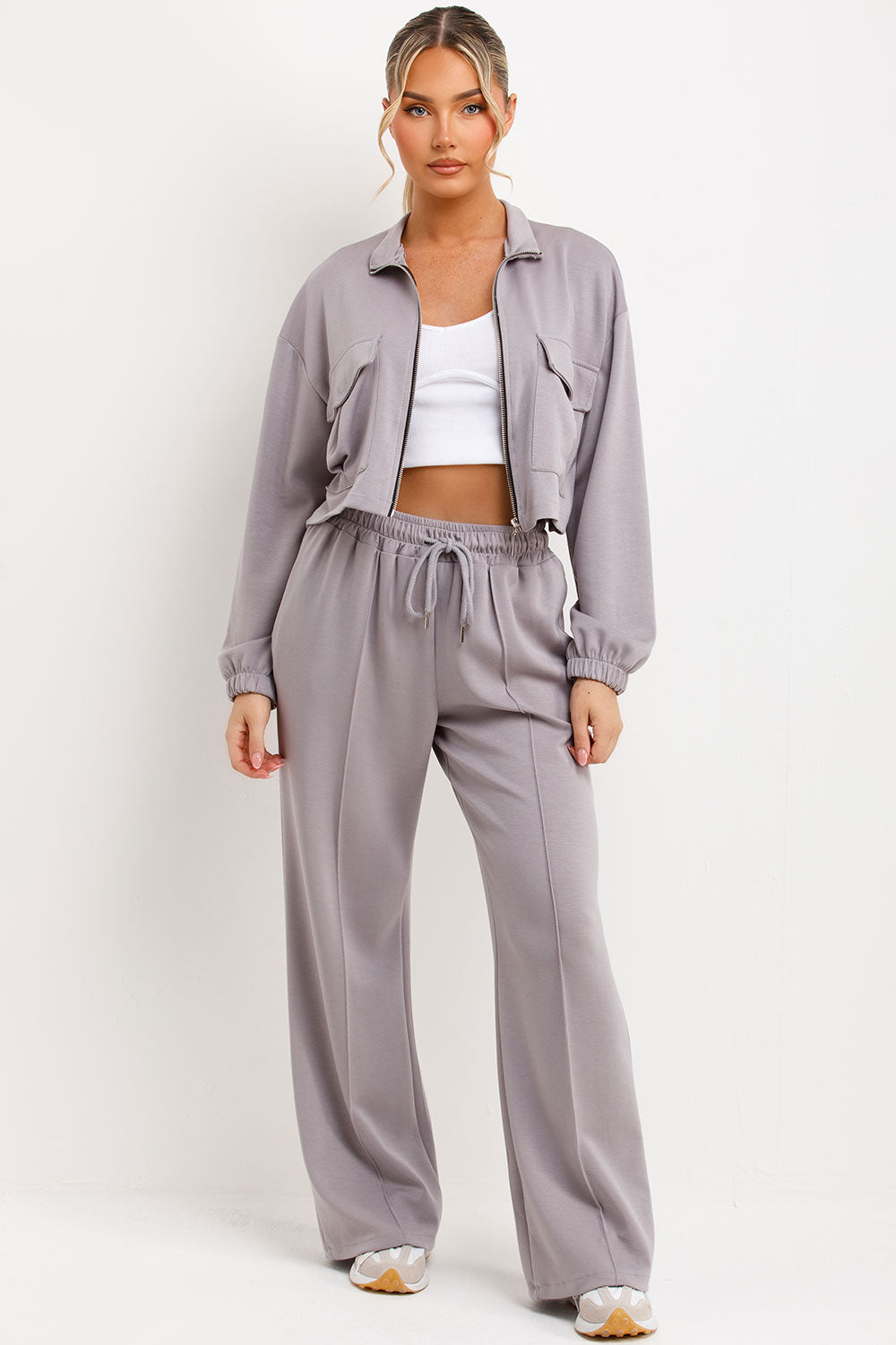 zip up sweatshirt jacket and jogger trousers co ord set