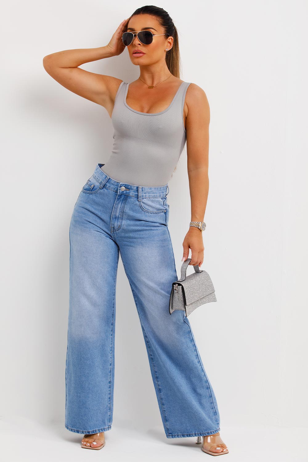 ribbed contour bodysuit top