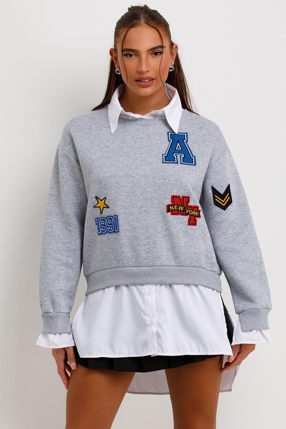 Womens jumper shirt with new york slogan