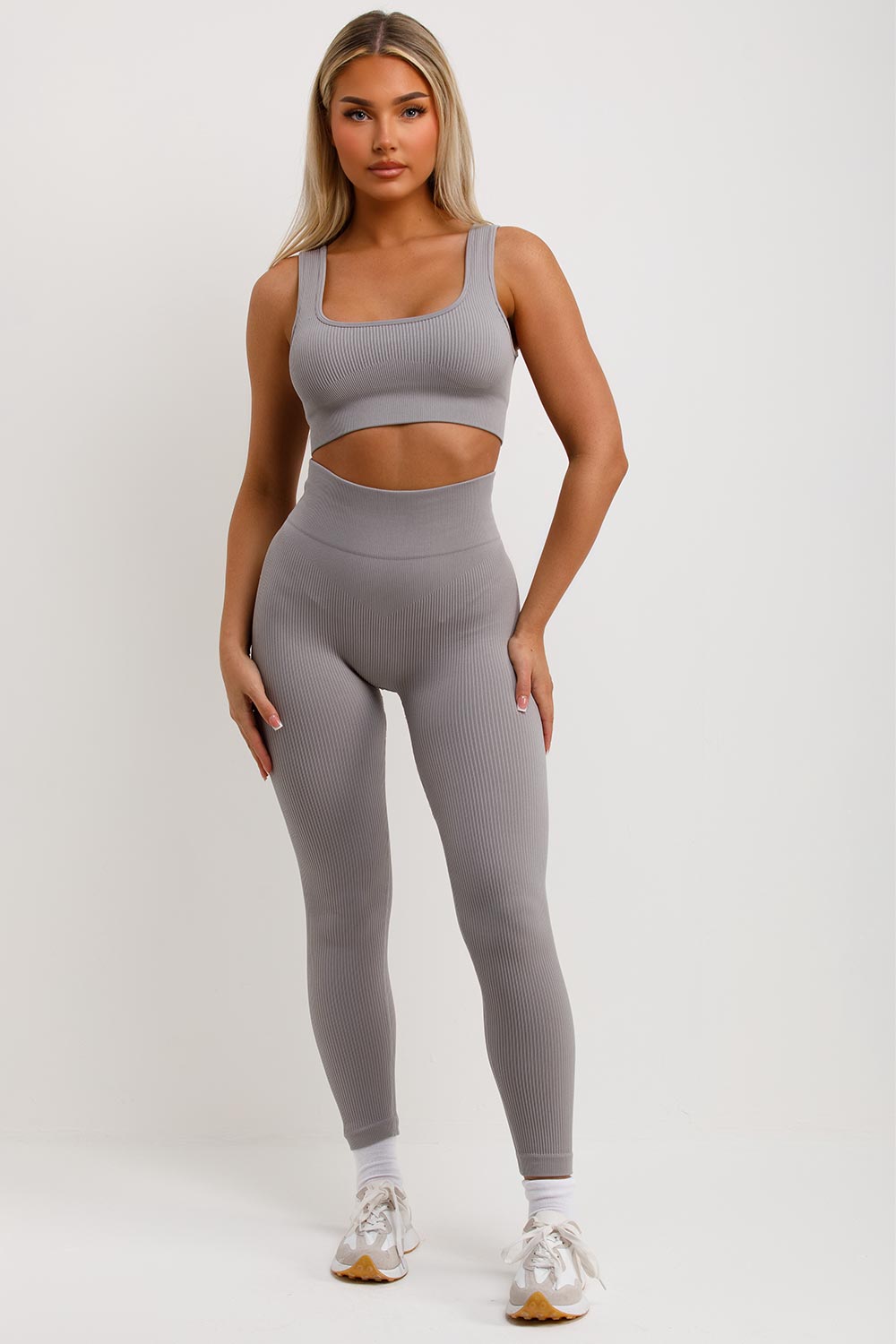 womens high waist leggings and crop top co ord set