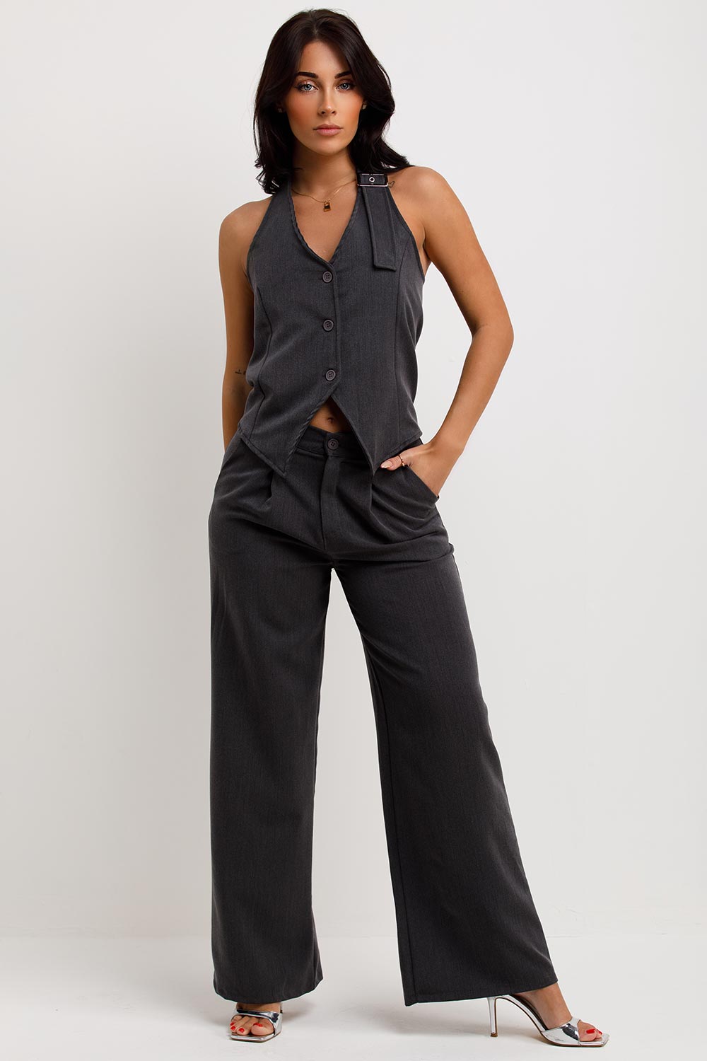ZARA womens waistcoat and trousers co ord set