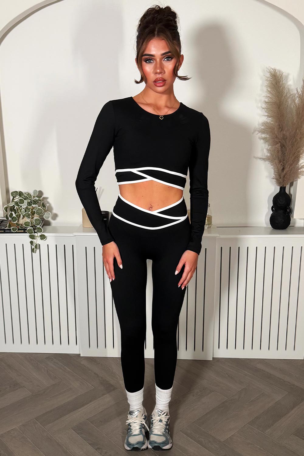 lululemon crossover v waist leggings and crop top two piece co ord set styledup