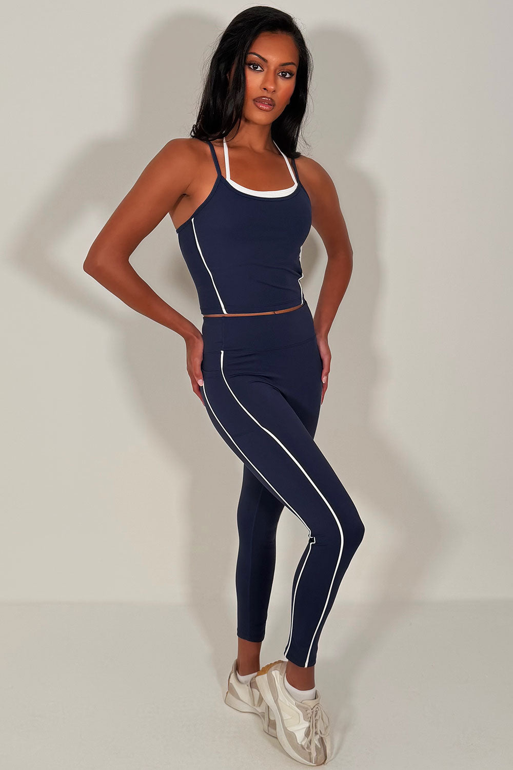 womens high waist legging and double up top matching two piece set alo yoga styledup uk sale