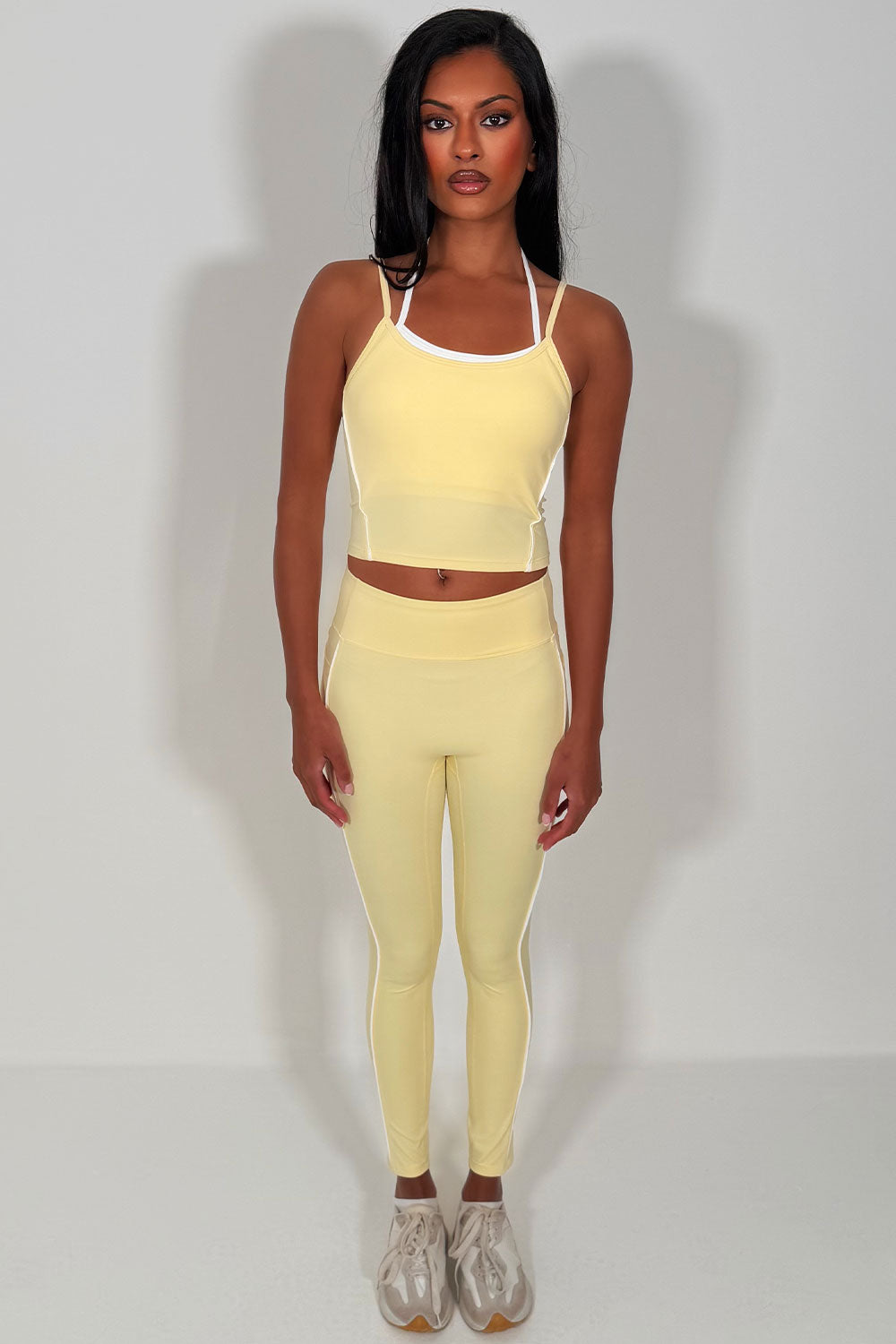 womens high waist legging and double up top matching two piece set alo yoga styledup uk sale