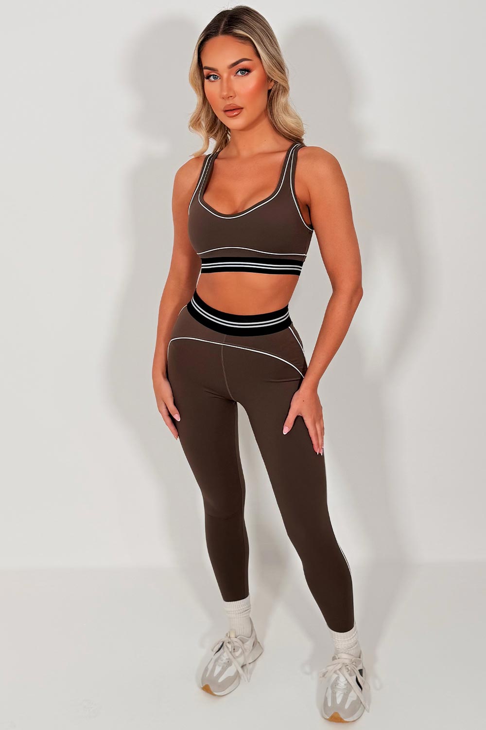 alo yoga high waist heart throb legging and bra two piece matching set styledup uk