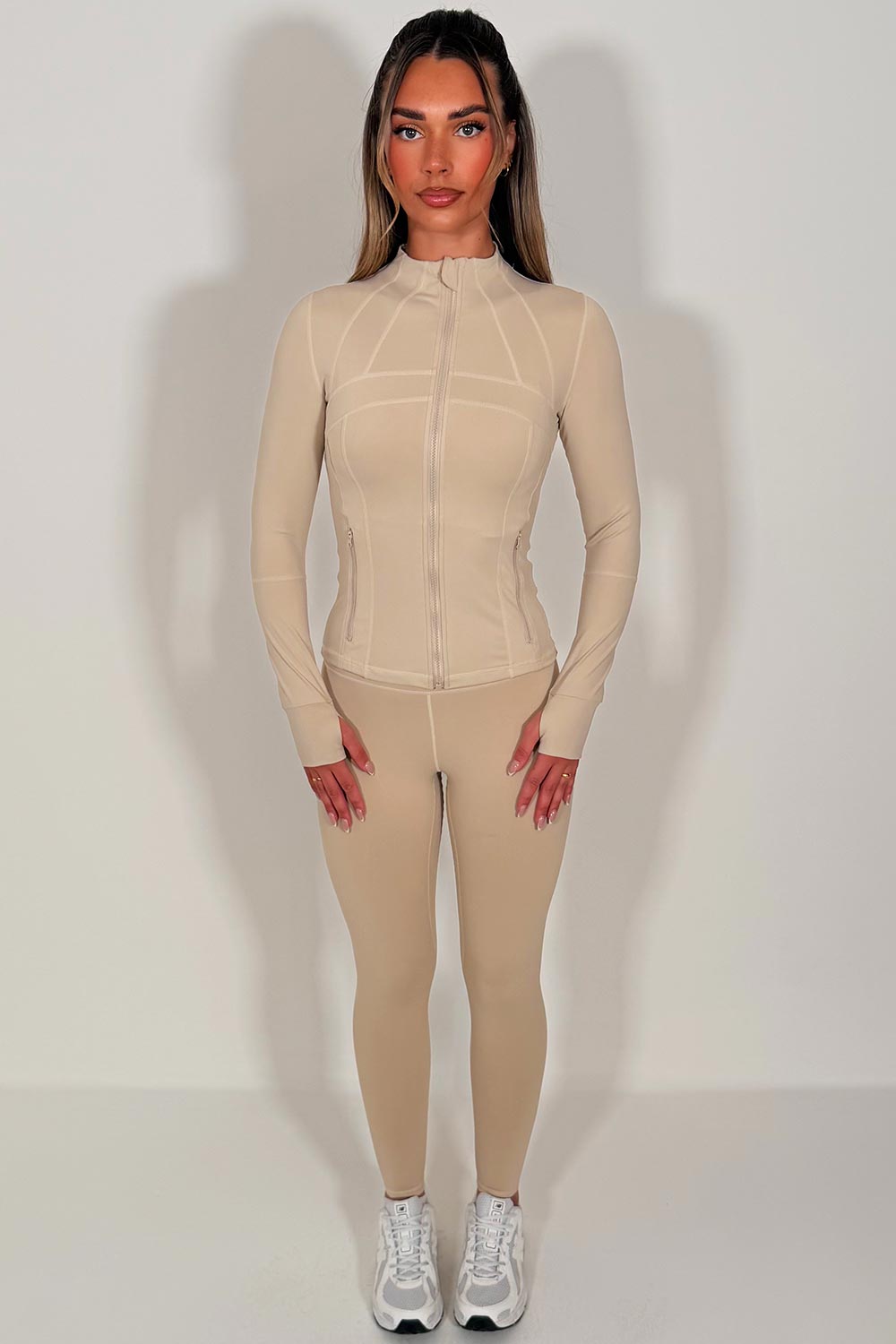 womens lululemon jacket and leggings co ord set activewear lounge set for yoga pilates uk styledup