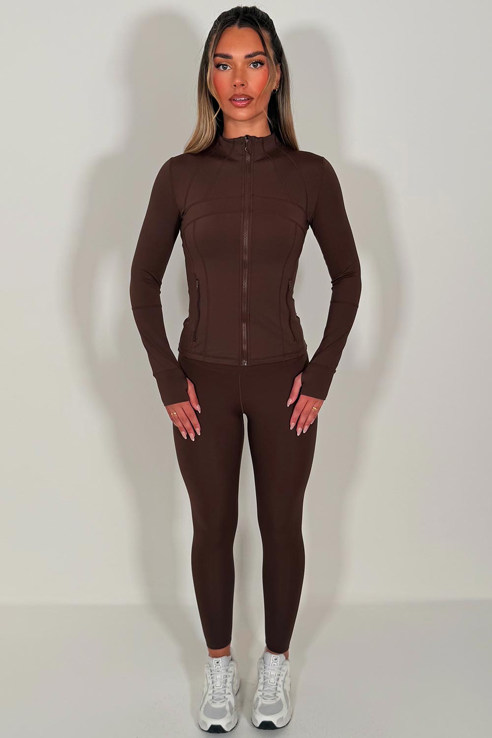 womens lululemon jacket and leggings co ord set activewear lounge set for yoga pilates uk styledup