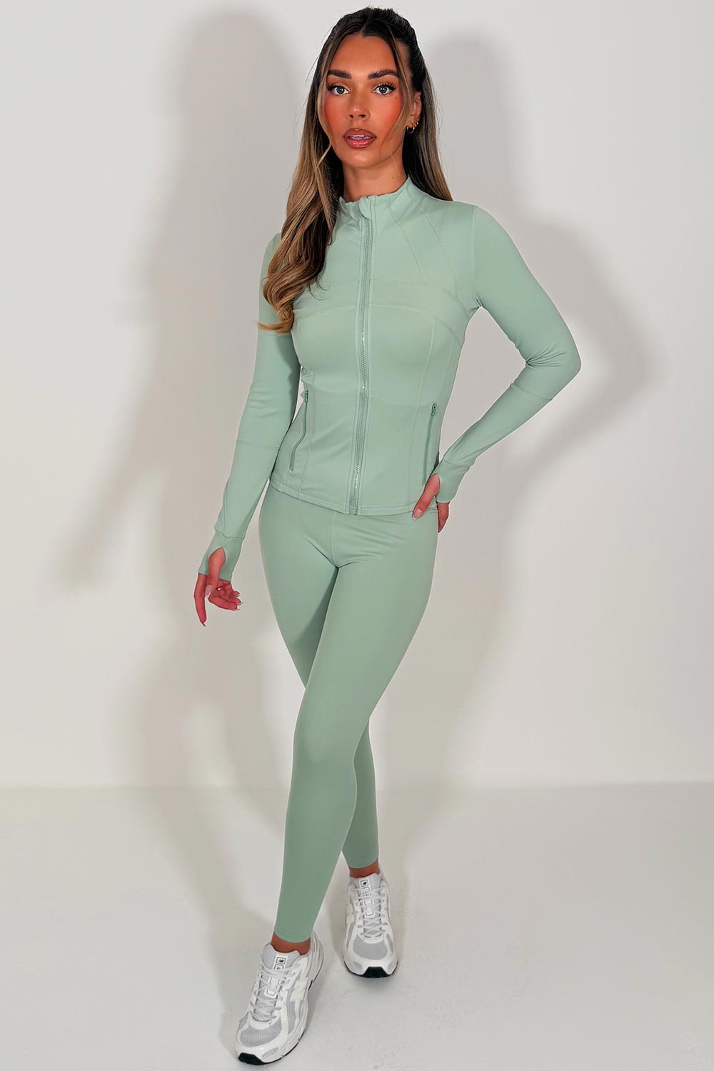 womens lululemon leggings and sport track jacket set styledup uk