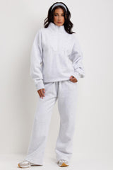 womens half zip sweatshirt and joggers tracksuit co ord set airport outfit