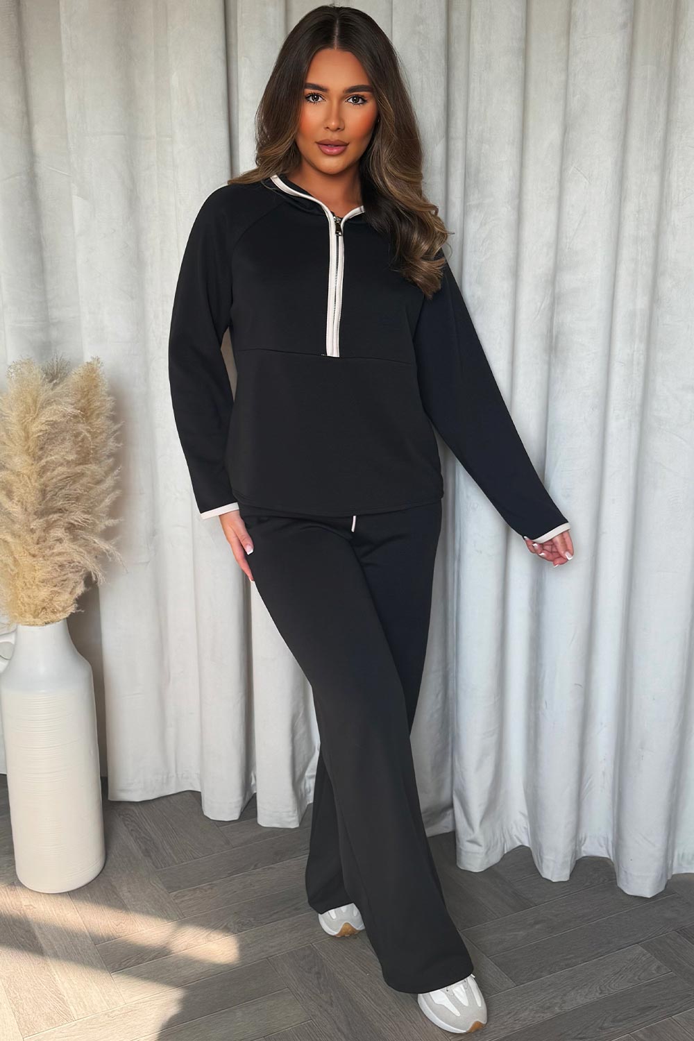 half zip sweatshirt and joggers two piece loungewear co ord set womens