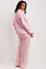 half zip sweatshirt and straight leg joggers loungewear co ord set airport outfit