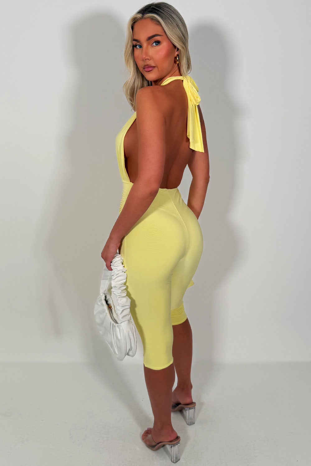 yellow capri jumpsuit styledup