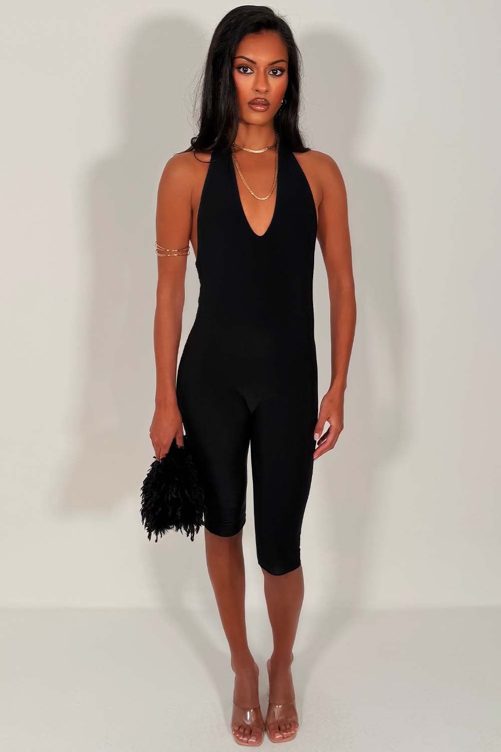 backless capri jumpsuit holiday festival outfit styledup