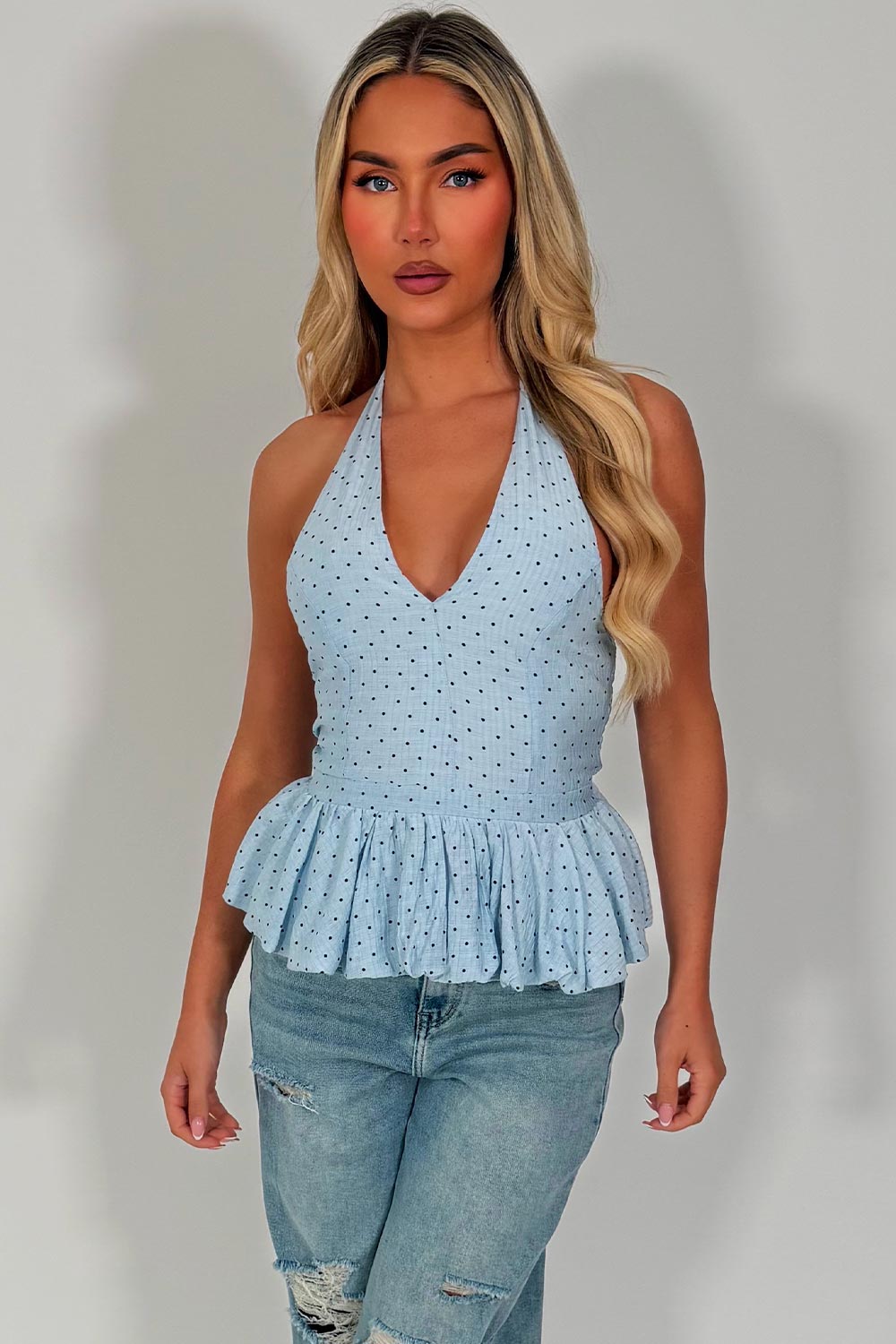 polka dot halter neck top styledup uk zara