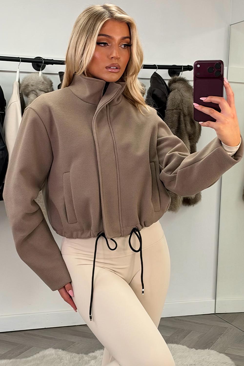 drawstring hem soft bomber jacket zara womens uk