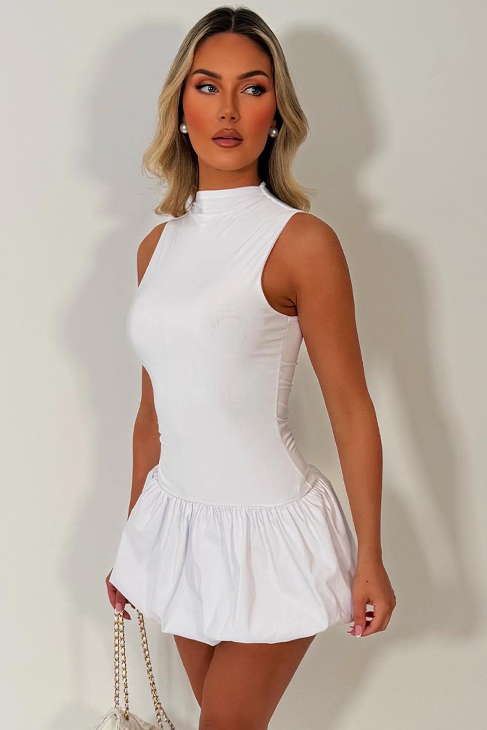 going out summer holiday puffball mini dress date night occasion outfit