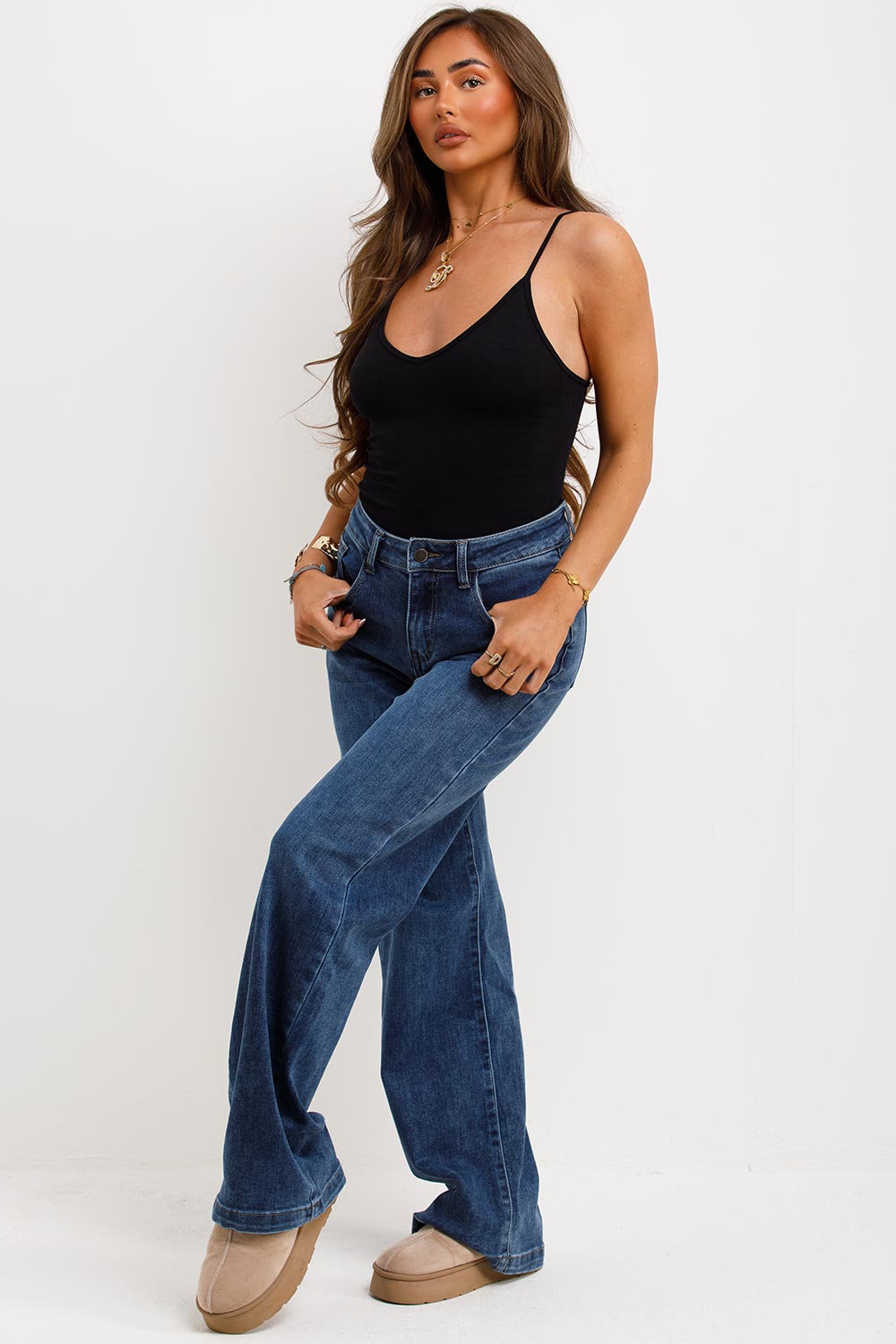 high waist stretch denim jeans for womens zara uk