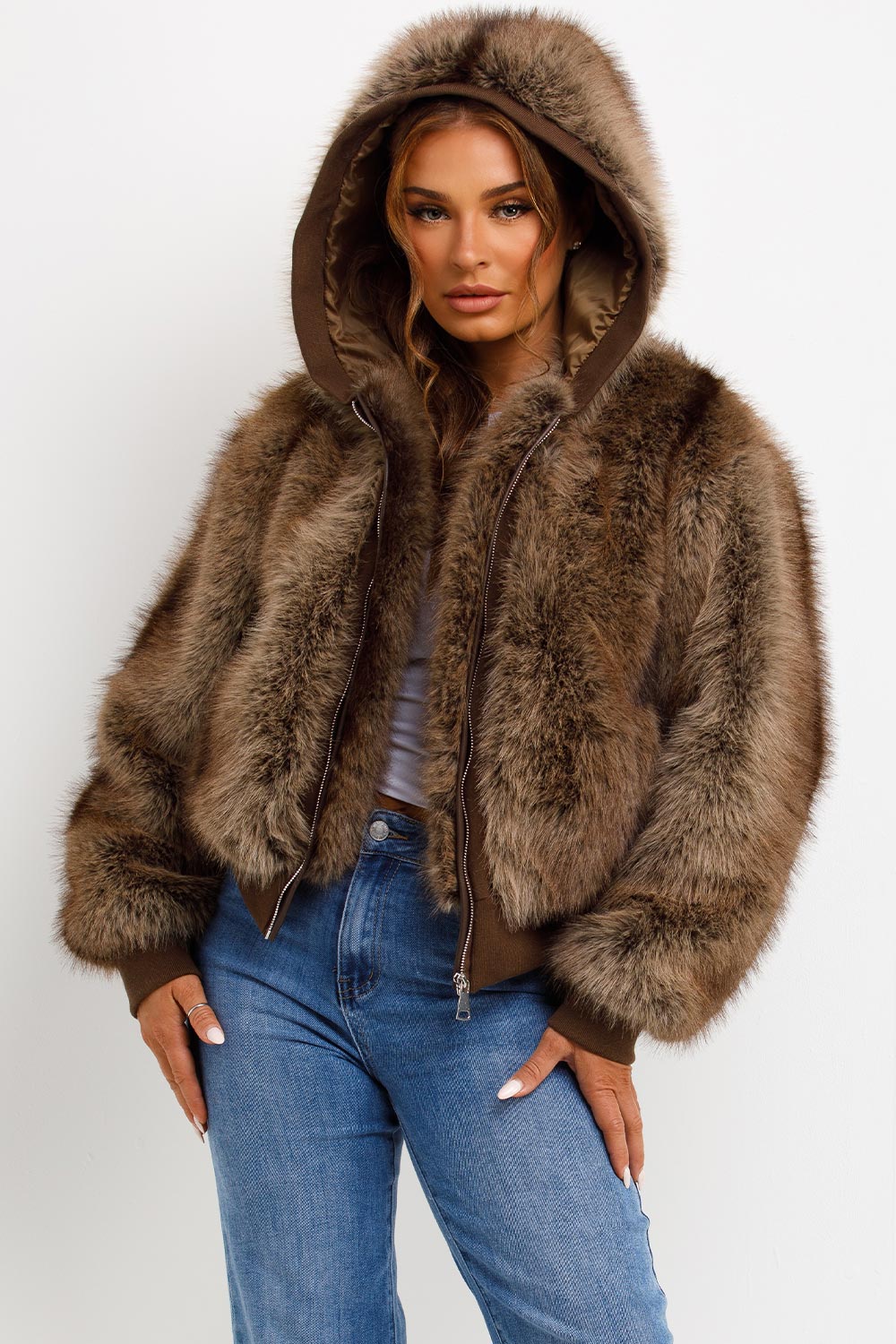 faux fur bomber jacket womens styledup
