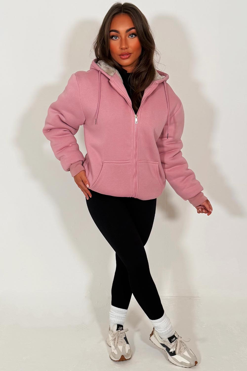faux fur lined hooded sweatshirt womens loungewear styledup