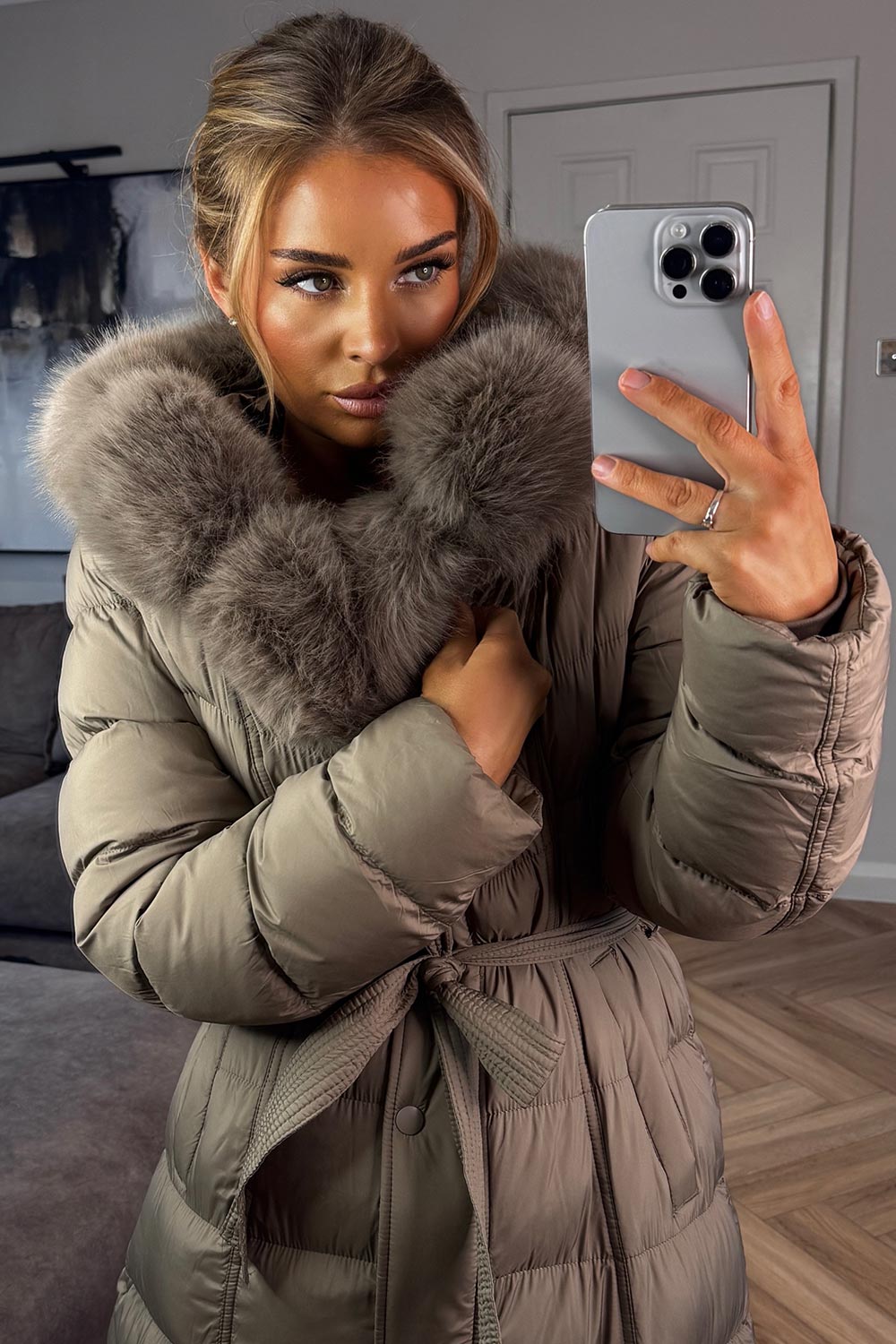 womens padded puffer down coat longline styledup uk