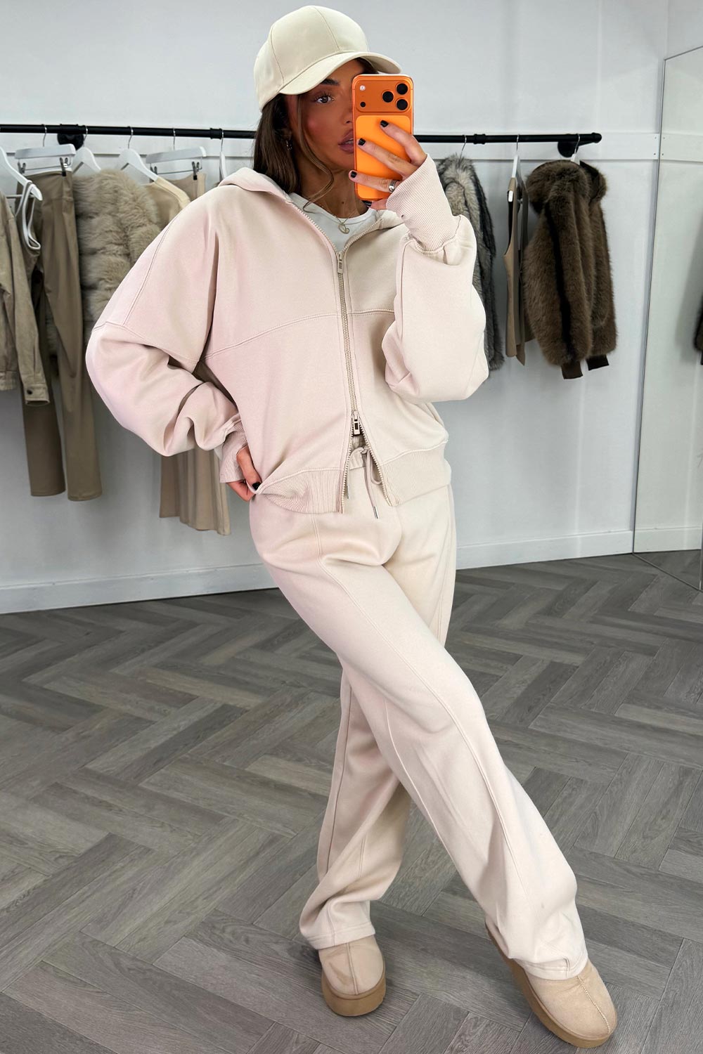 zara womens zip up hoodie and wide leg joggers tracksuit lounge set burgundy wine styledup