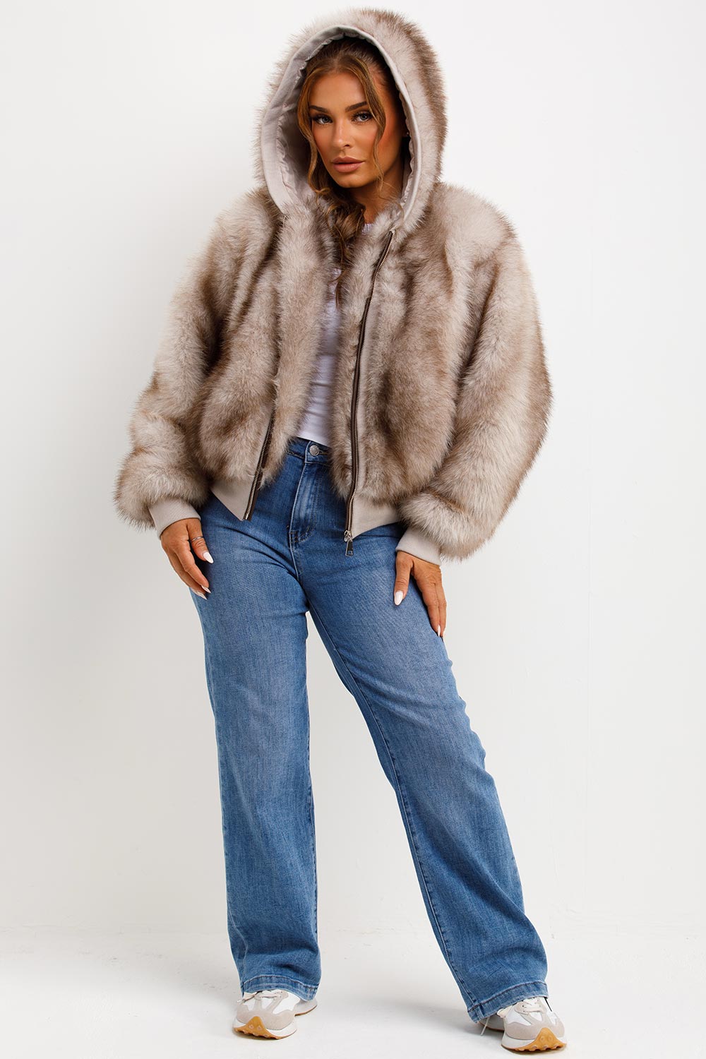 fur coat with hood womens mink faux fur outerwear styledup