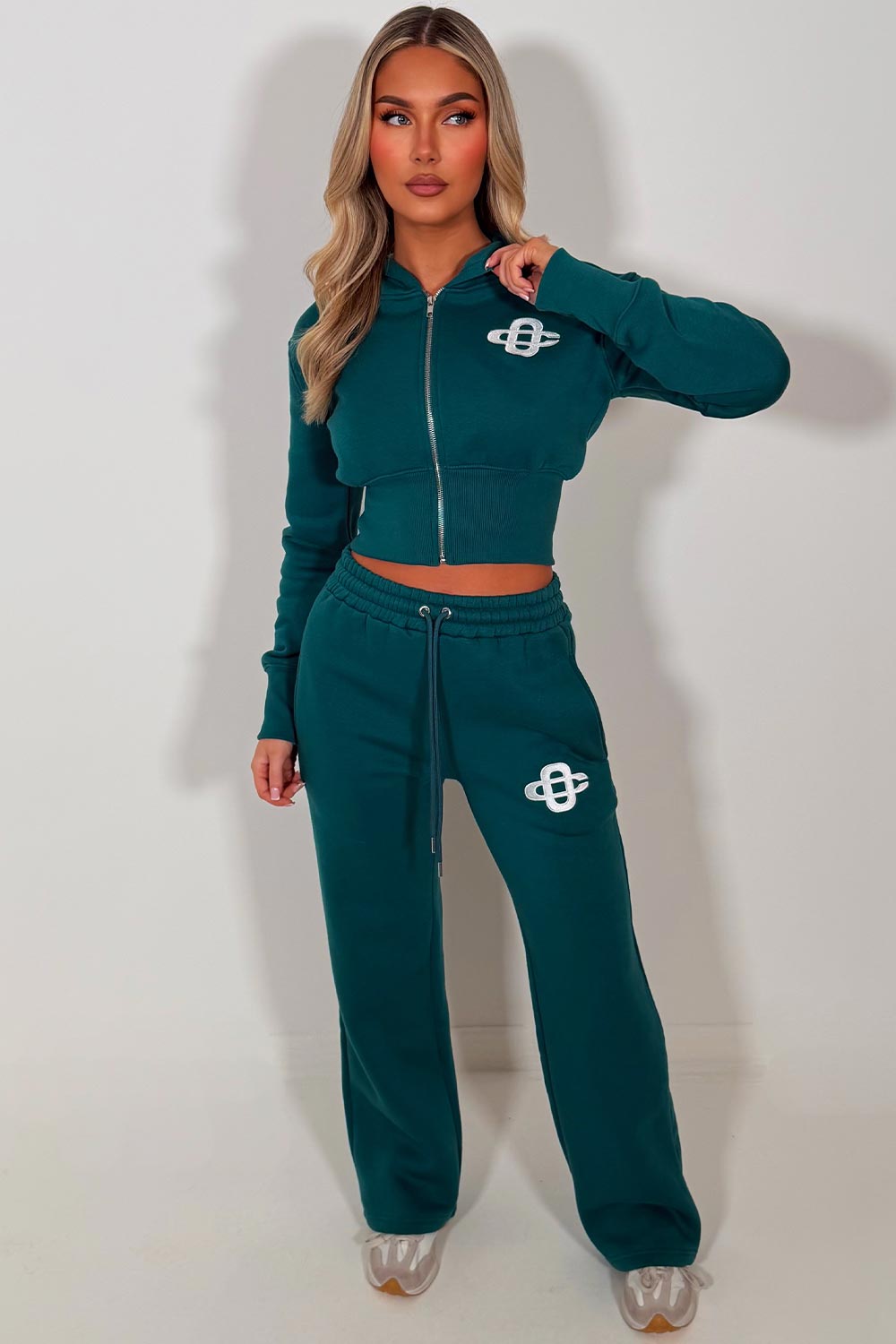 womens joggers and crop corset hoodie tracksuit set two piece couture club womens