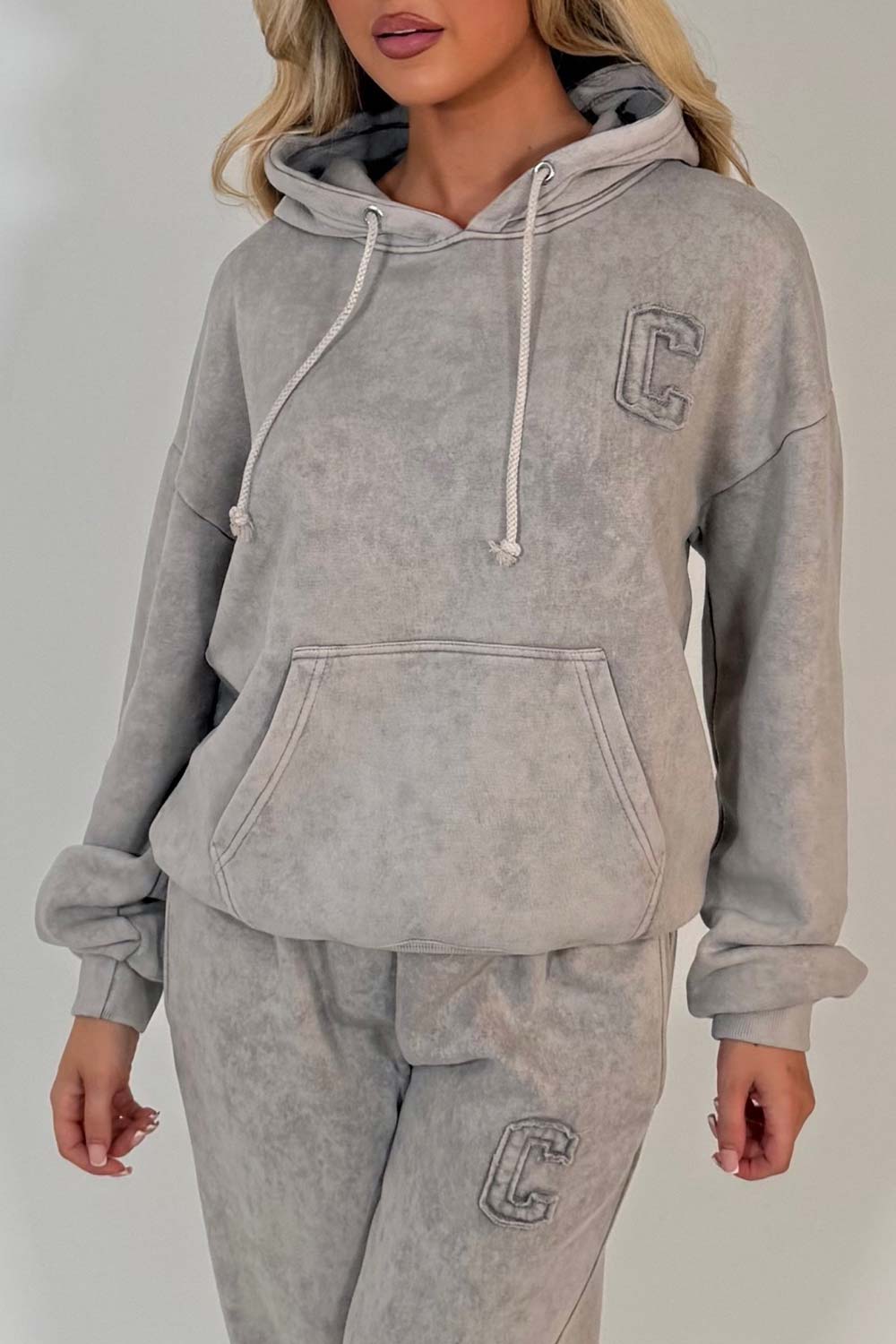 womens zip up sweatshirt and joggers lounge set tracksuit styledup