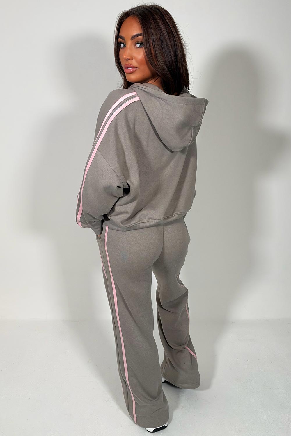 womens zara tracksuit set dove grey uk