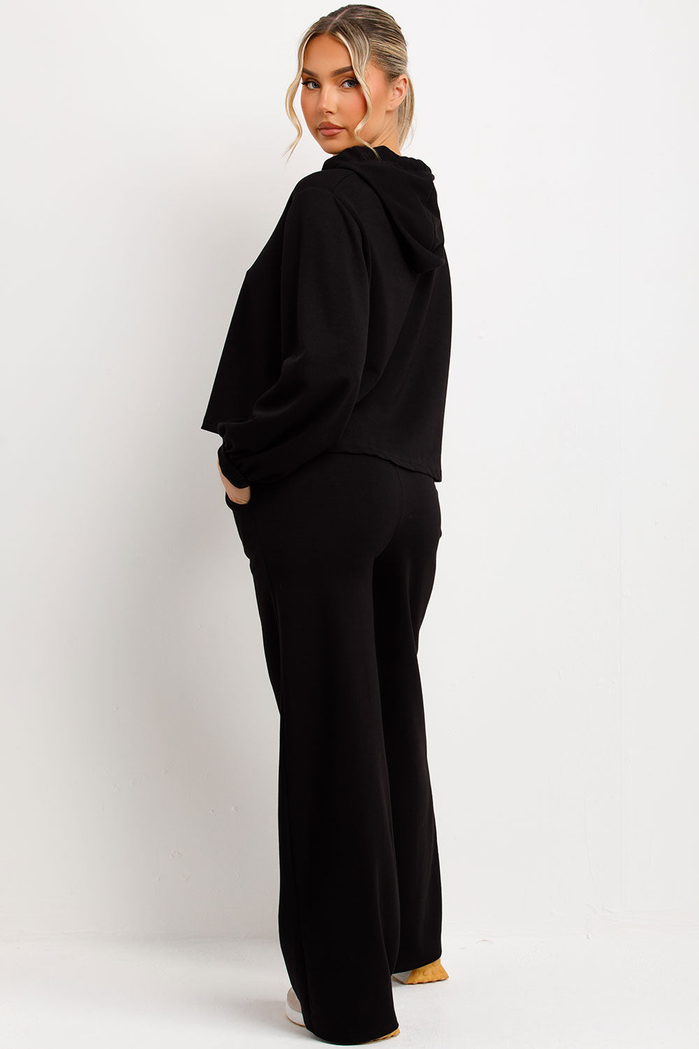 womens leopard print strap hoodie and joggers loungewear co ord set