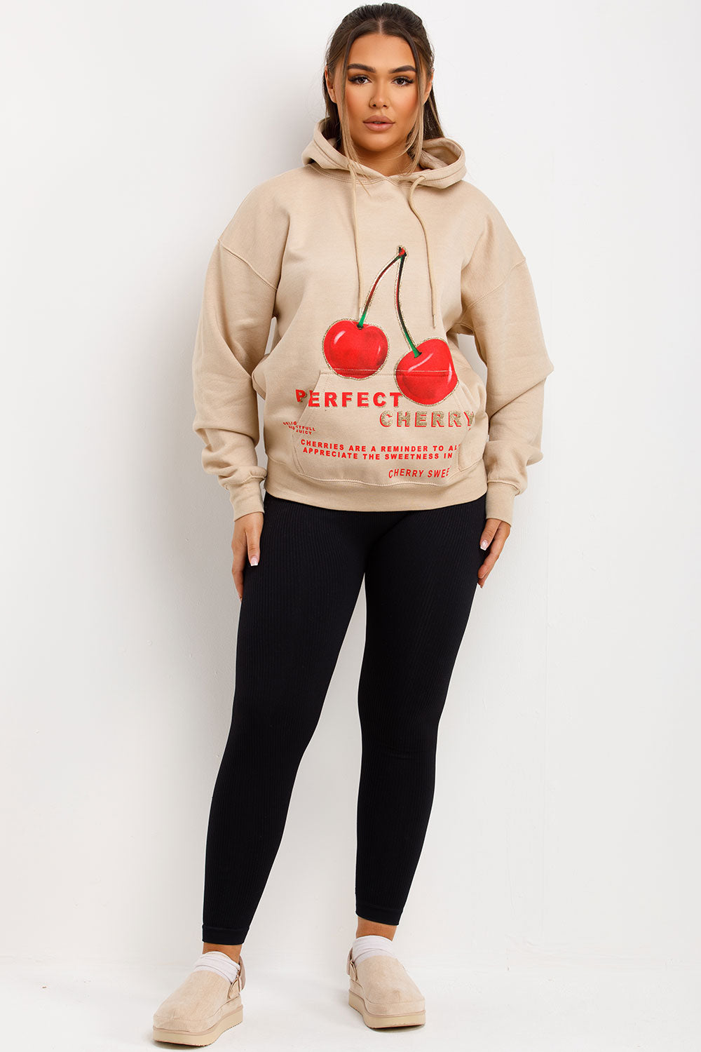 womens cherry hoodie oversized