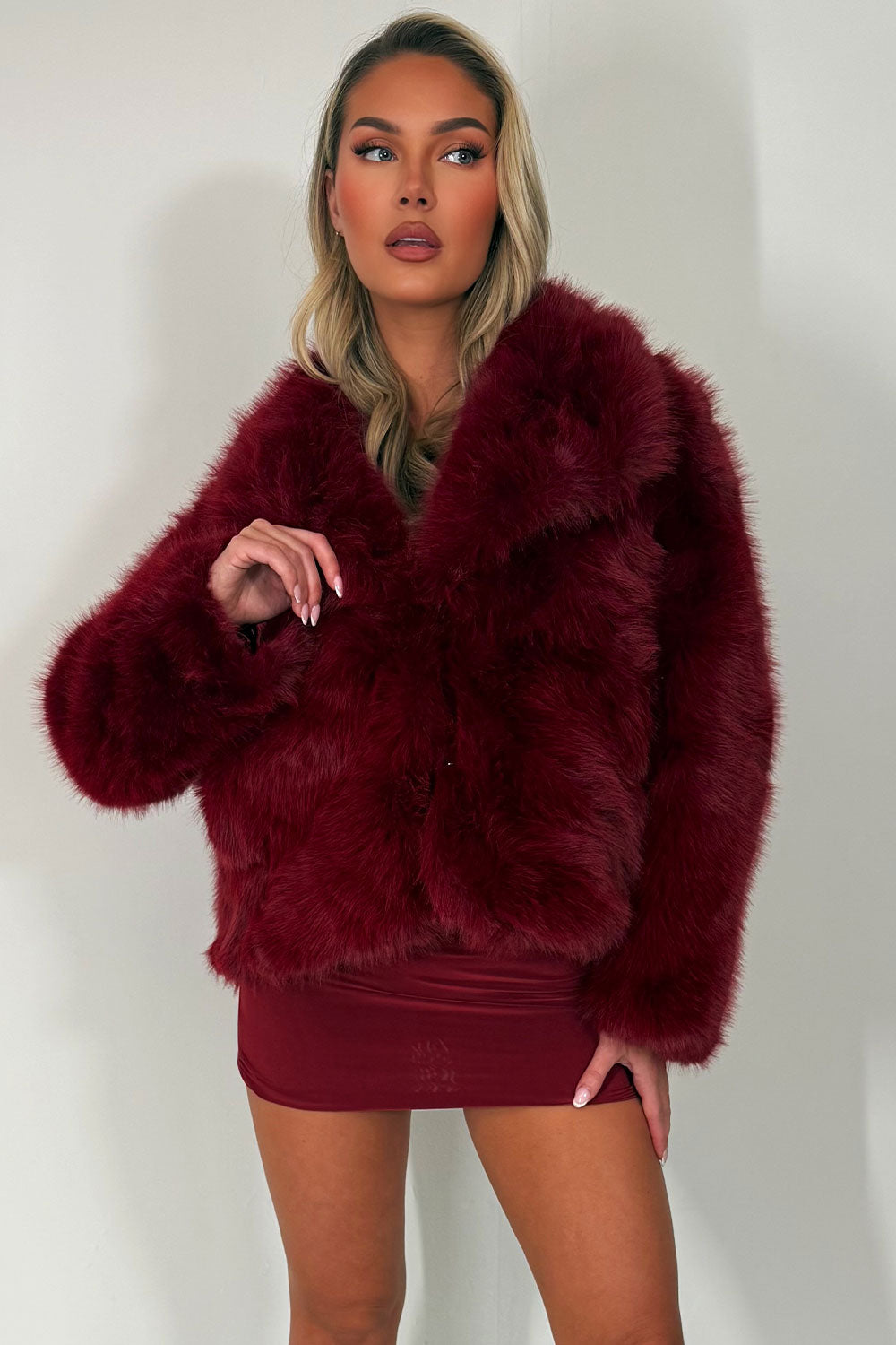 faux fur jacket with collar styledup uk