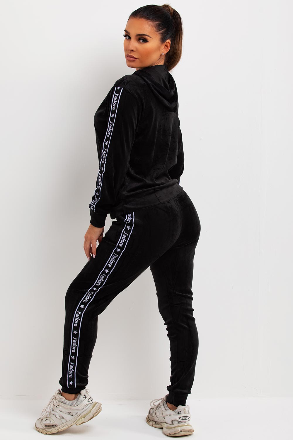 womens velour tracksuit velvet lounge co ord set