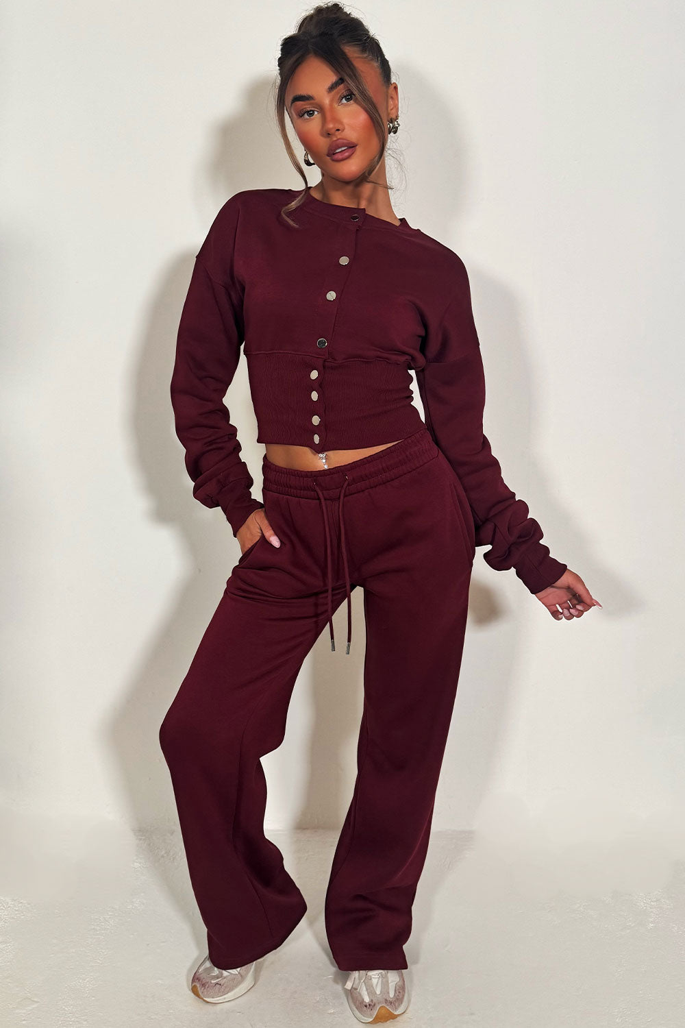 womens button up waist compression tracksuit tiktok styledup