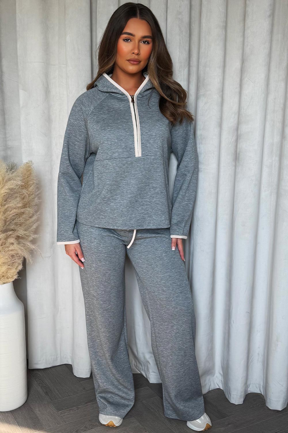 half zip sweatshirt and joggers loungewear co ord set for womens new season outfit