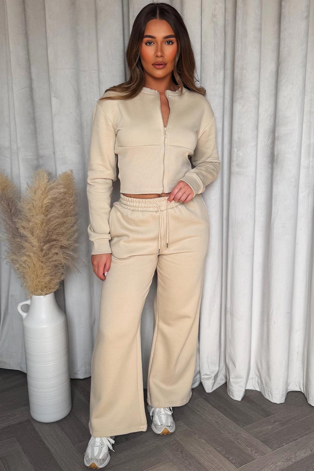 womens joggers and compressed waist crop sweatshirt top tracksuit co ord airport outfit styledup